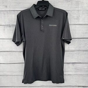 Travis Mathew Golf Polo Shirt Mens Size Medium‎ Gray Short Sleeve Polyester Logo